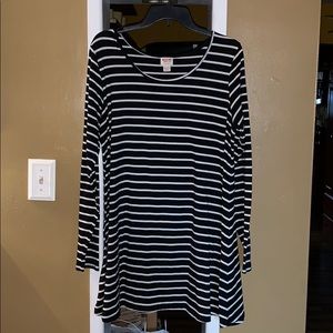Plus size striped swing dress